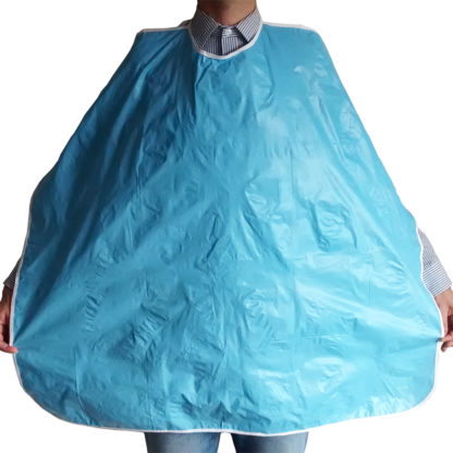Large reusable adult vinyl bib (blue) - Image 2