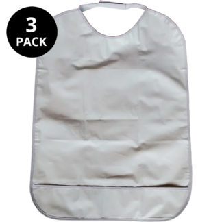 3x Adult bibs multi-pack (white)
