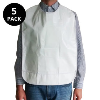 5x Adult bibs multi-pack (white)