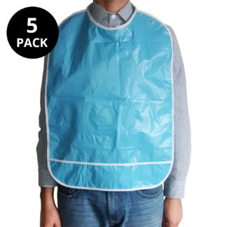 5x Adult bibs multi-pack (blue)