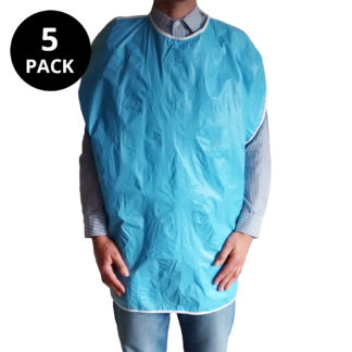 5x Large adult bibs multi-pack (blue)